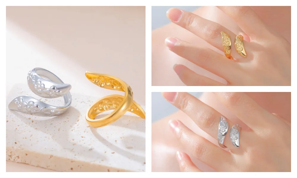Skyrim Edelstahl Goldfarben Geometrischer Offener Ring Mode Minimalistischer Fingerring Hochzeit Party Schmuck Geschenk Großhandel – Detail 14