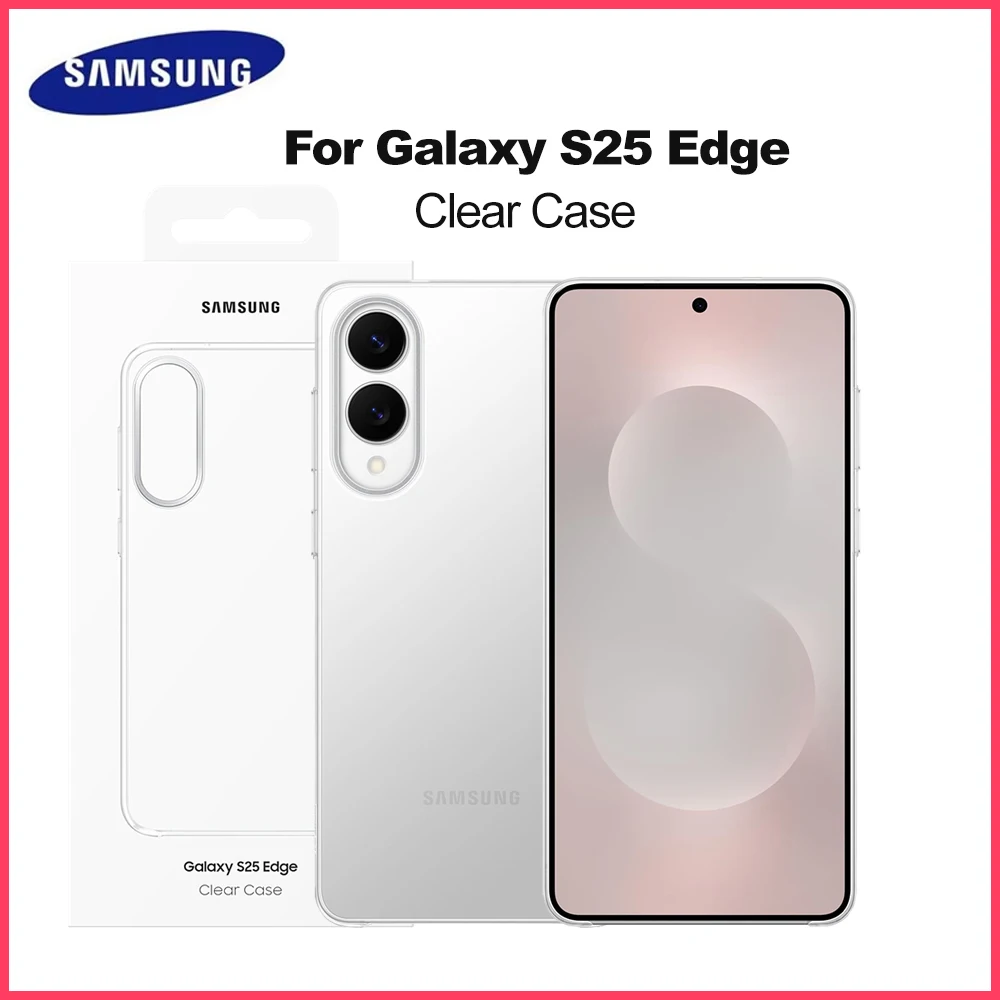 

Оригинальный прозрачный чехол SAMSUNG Galaxy S25 Edge, тонкий дизайн, прозрачный защитный чехол, подлинный EF-QS937