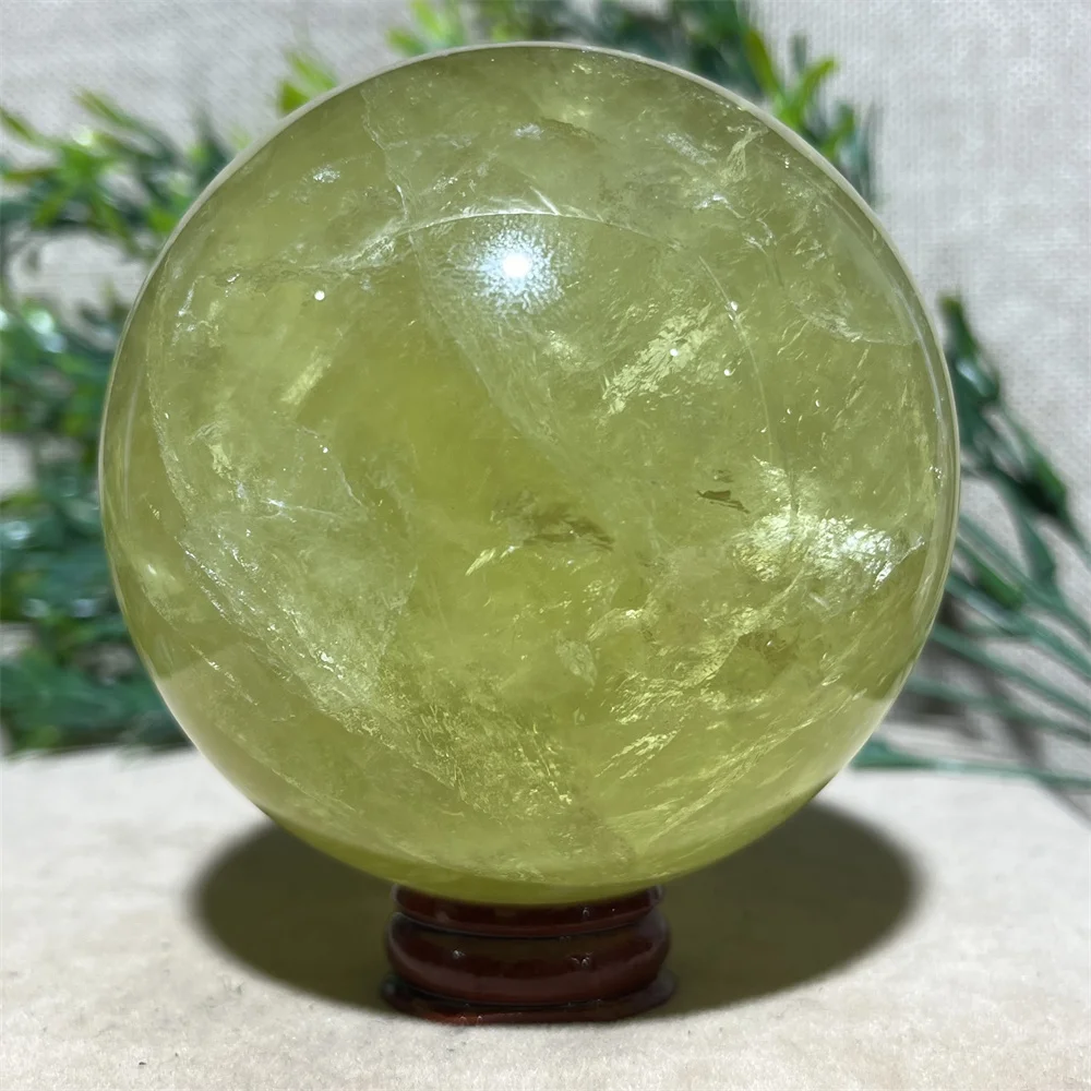 

832g Natural Crystal Citrine Sphere High Quality Stone Yellow Home Decoration Healing Beauty Ball Reiki Minerals+Stand