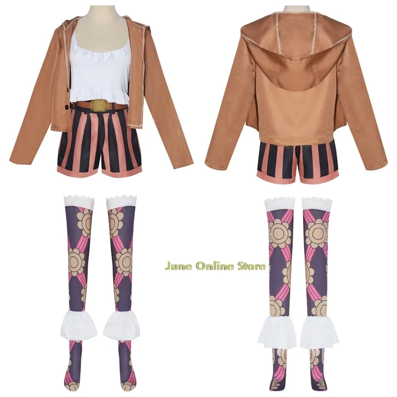 Bonney Anime Cosplay Traje para Mulheres, Cosplay Suit Set, Roupa de Halloween, Roupas de Carnaval, Traje de Halloween