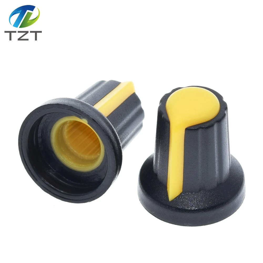 10PCS/lot WH148 potentiometer knob cap(copper core) 15X17mm 6mm Shaft Hole AG2 Yellow Orange Blue White Red image 6