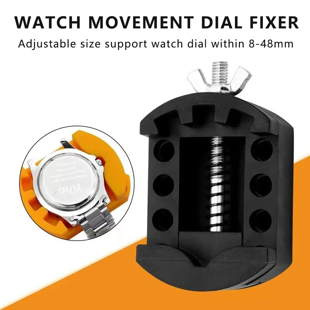 Watch Adjustable Opener Back Case Cover Press Closer Remover Fixing Holder Case Repair Watchmaker Tool movement Dial Fixer image 2