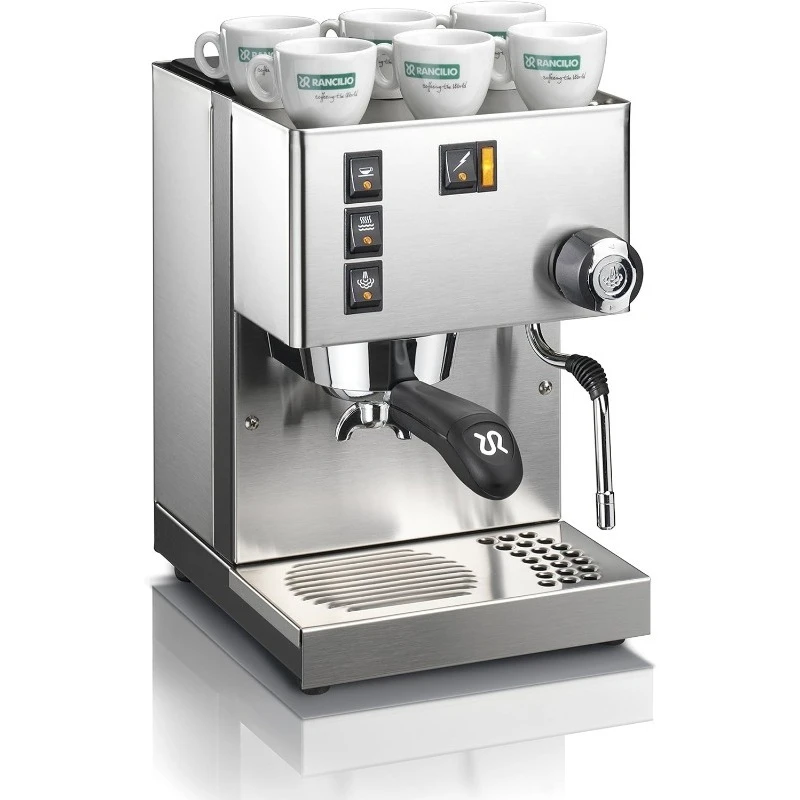 home.Silvia Espresso Machinet، 0.3 لتر، مع إطار حديد وألواح جانبية من الفولاذ المقاوم للصدأ، 11.4 × 13.4 بوصة