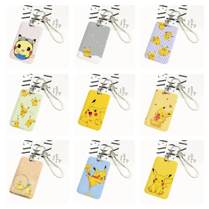 Cartoons Cute Kids Keychain Woven rope Keychain Office ID Card Pass Lanyard buckle Badge Card Holder 0328