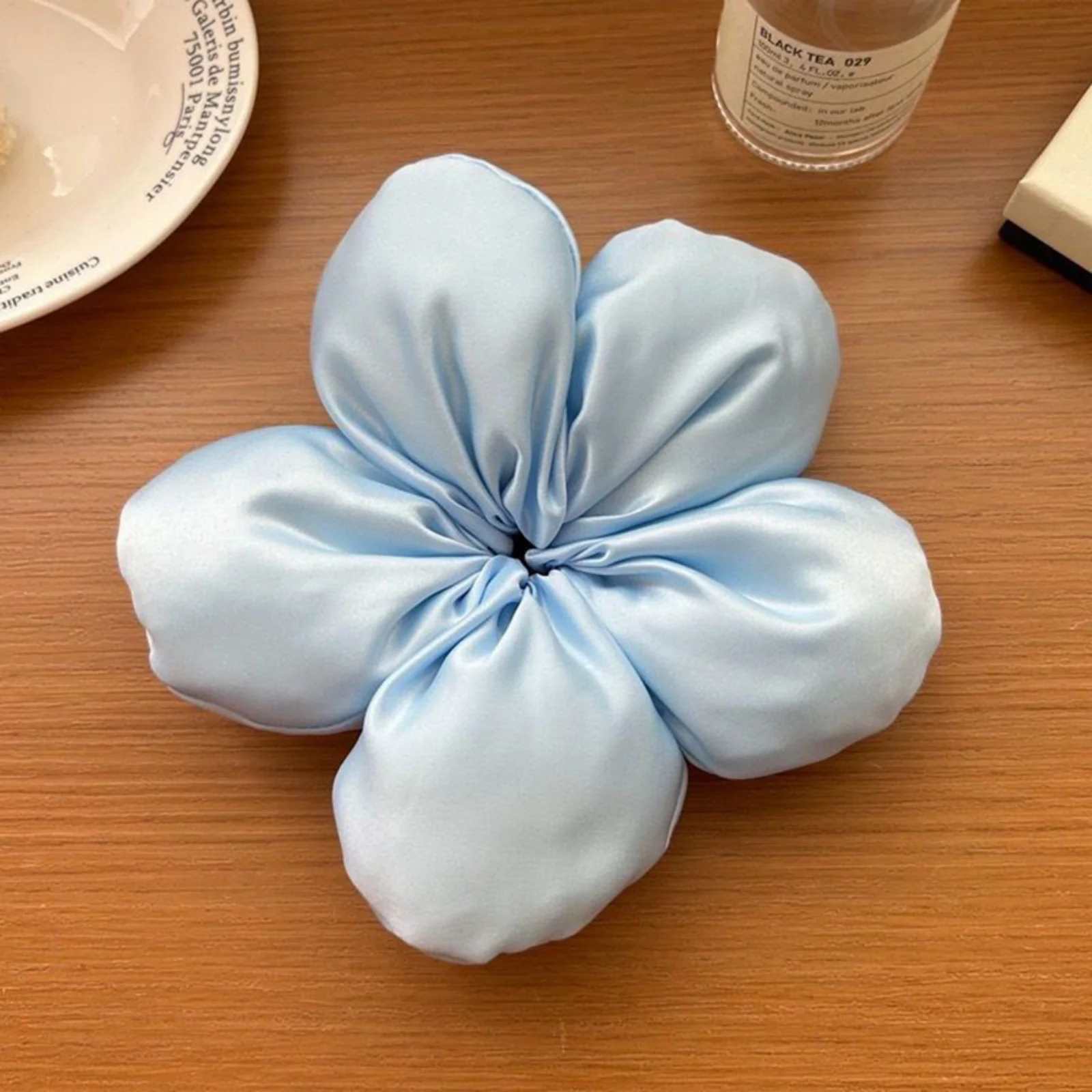 1 große Satin-Blumen-Haargummis, schicke Blüten-förmige Haargummis, mehrere Farben für stilvolle Hochsteckfrisuren für Damen – Detail 3