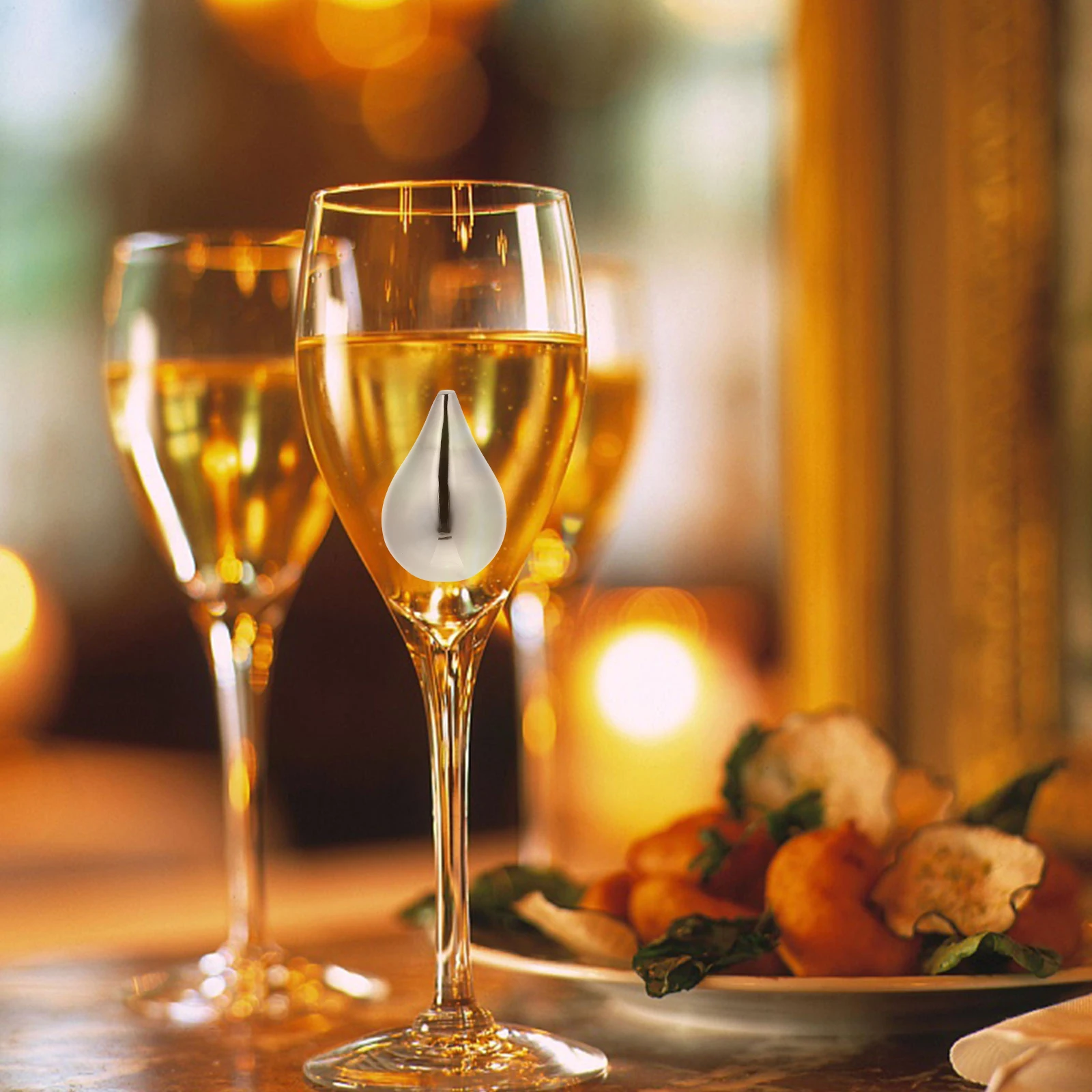 

2pcs Stainless Steel Ice Cubes Stones Reusable Chilling Beverage Rocks Food Grade Household Bar Tool