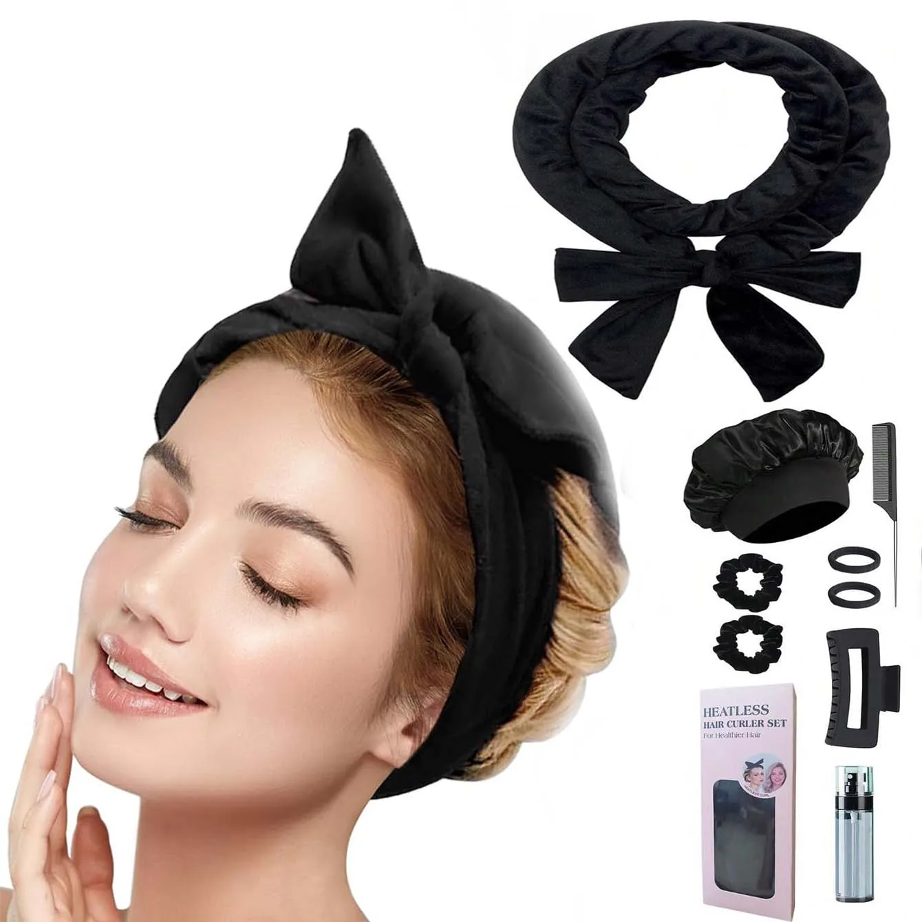 

Heatless Curls, No Heat Curlers Overnight Heatless Curlers Headband for Women
