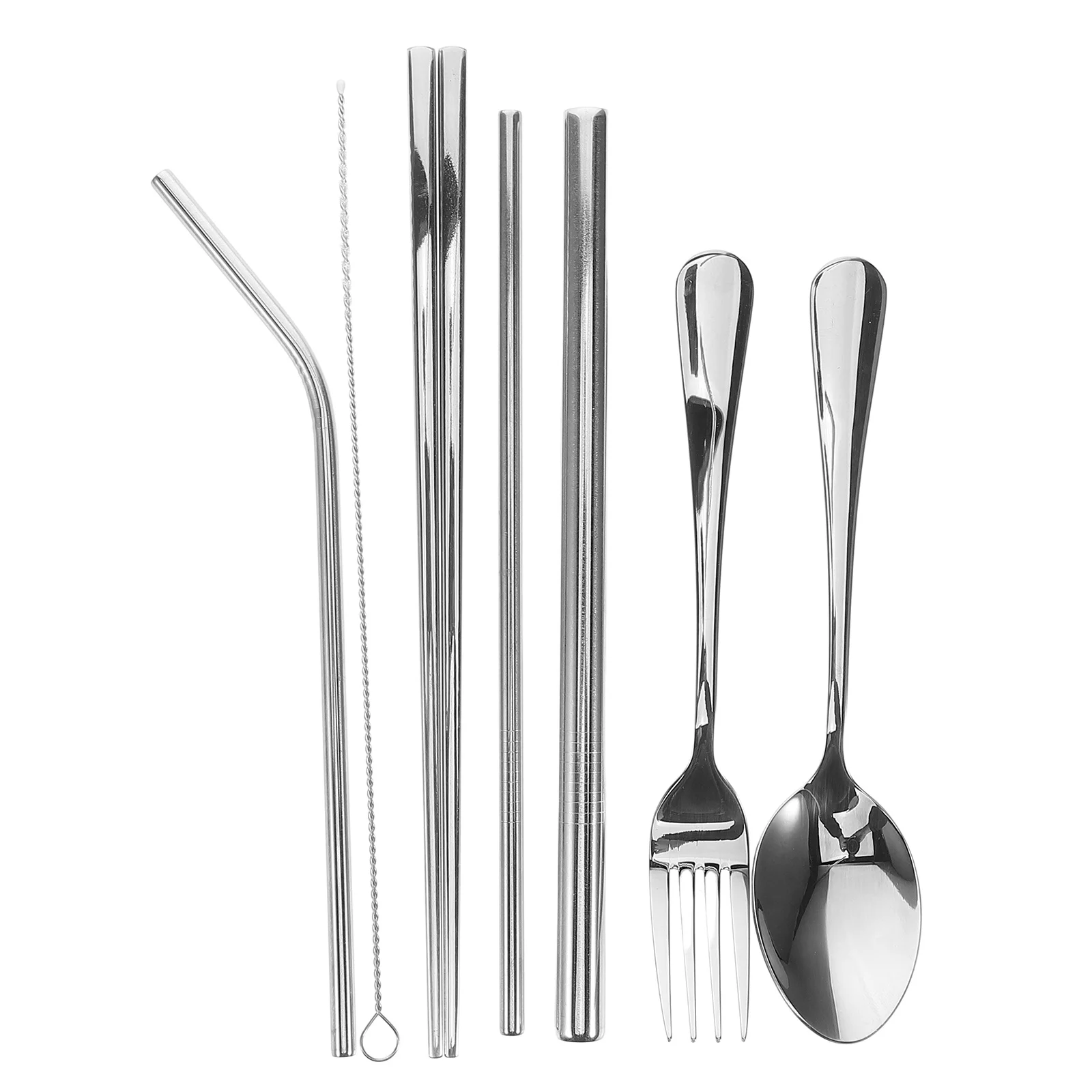 

Portable Stainless Steel Tableware Set for Outdoor Travel Camping Lightweight Durable Eating Utensils Complete Accessories