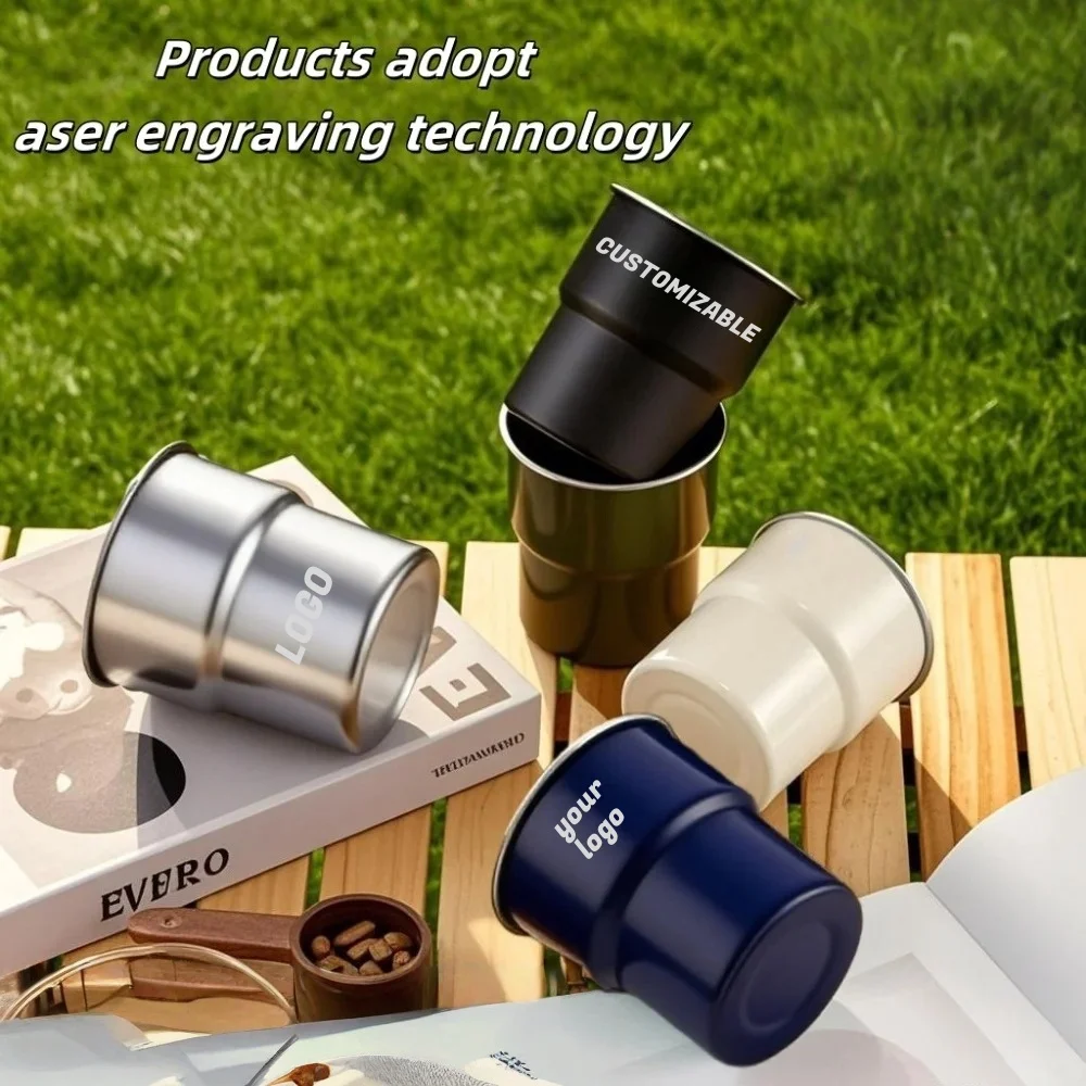 300ML Personalisierte Edelstahlbecher, langlebige Haushaltsartikel, Kaffee-Frühstücksbecher, tragbare Camping-Wasserbecher