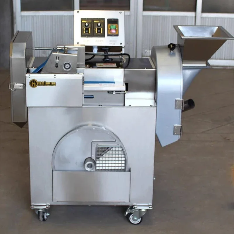 Multifunctional electric vegetable cutting machine, commercial fully automatic vegetable and potato slicing, dicing, shredding