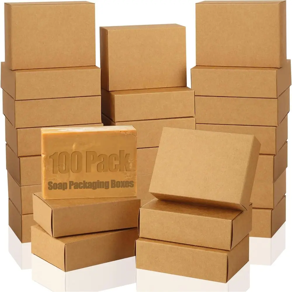 

100 Pack Krat Soap Boxes, 3.8 x 2.8 x 1.2 Inch, Mini Git Box or Homemade Soap, Bakery, Candy, Cookies Packaging