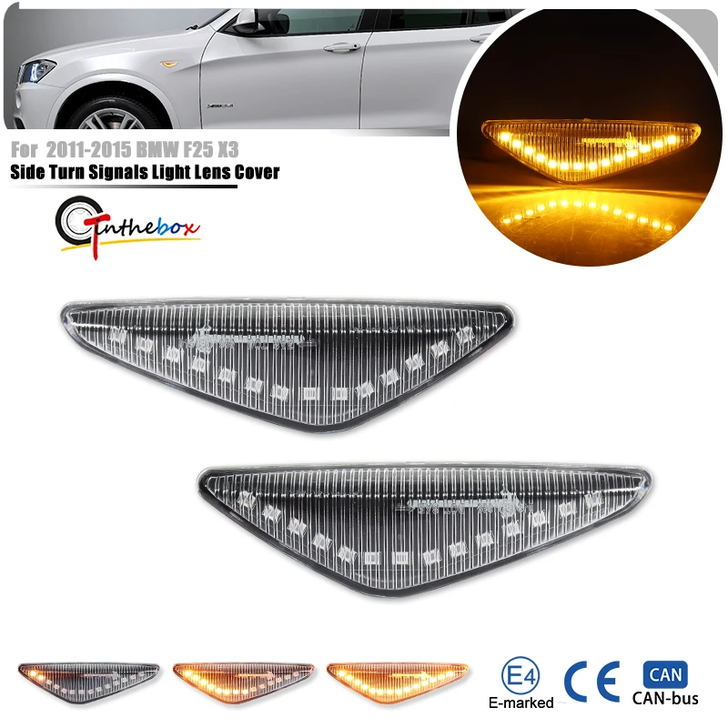 2 قطعة لا خطأ LED الجانب ماركر مصباح إشارة لسيارات BMW X5 E70 X6 E71 E72 X3 F25 متتابعة الوامض مصباح بدوره أضواء الإشارة ﻿