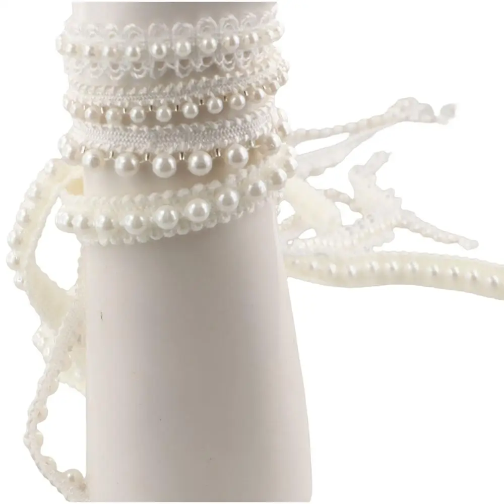 Handmade Pearls DIY Craft Collar Fabric Headdress Ribbon Tape Garment Materials Sewing Accessories Lace Trim