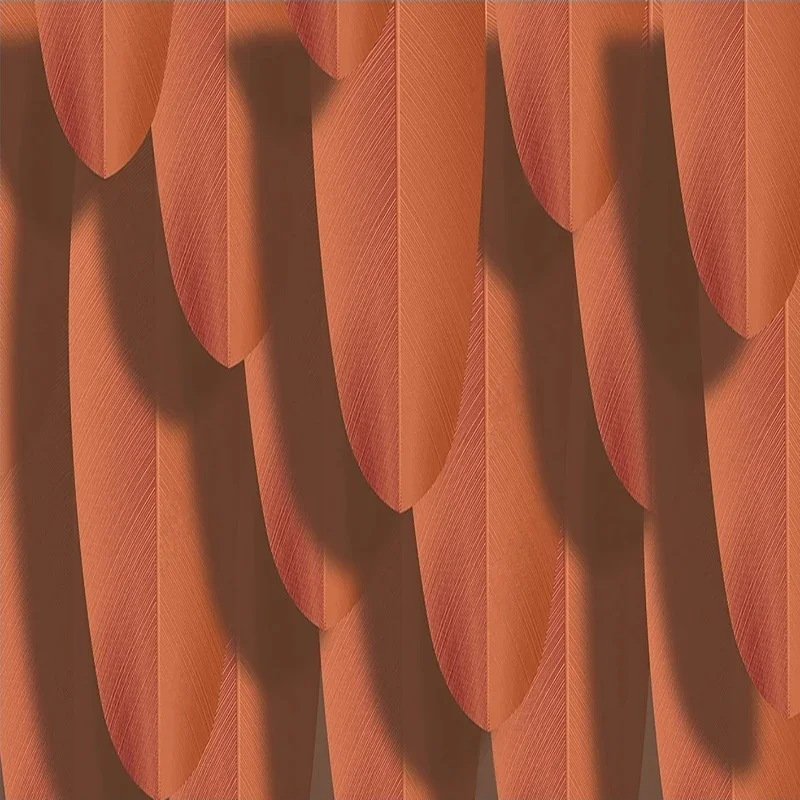 Papier peint personnalisé de style moderne, papier peint de feuilles de plumes abstraites, fond de luxe abordable, décor à la maison, toile de fond de salon