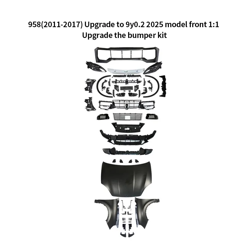 for Porsche 2011-2017 958 Upgrade Cayenne 9y0.2 2025 Front Bumper 1:1-Piece Surround kit hood Headlights