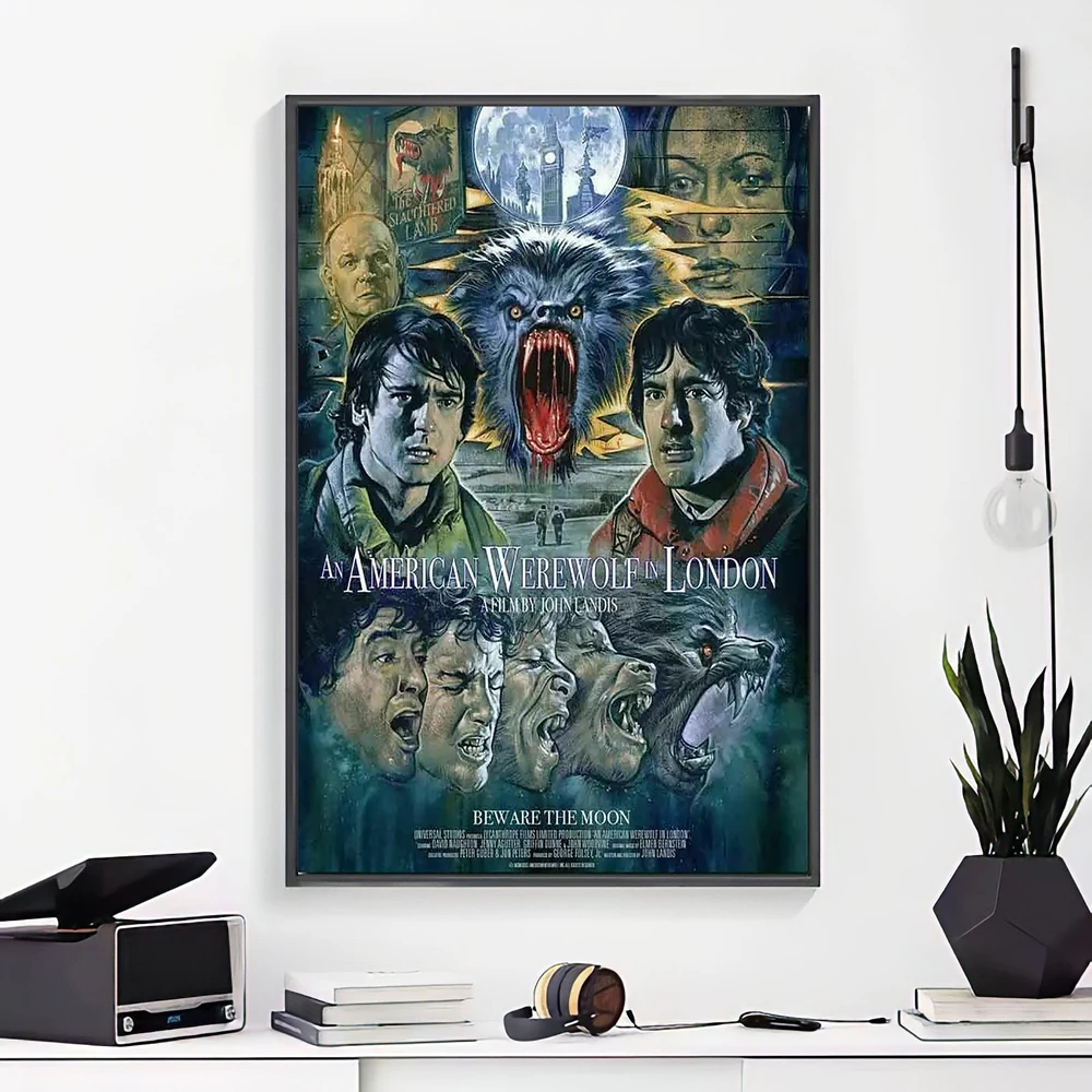 J002 An American Werewolf in London Horror Movie Vintage Silk Poster Wall Sticker Decoration Gift