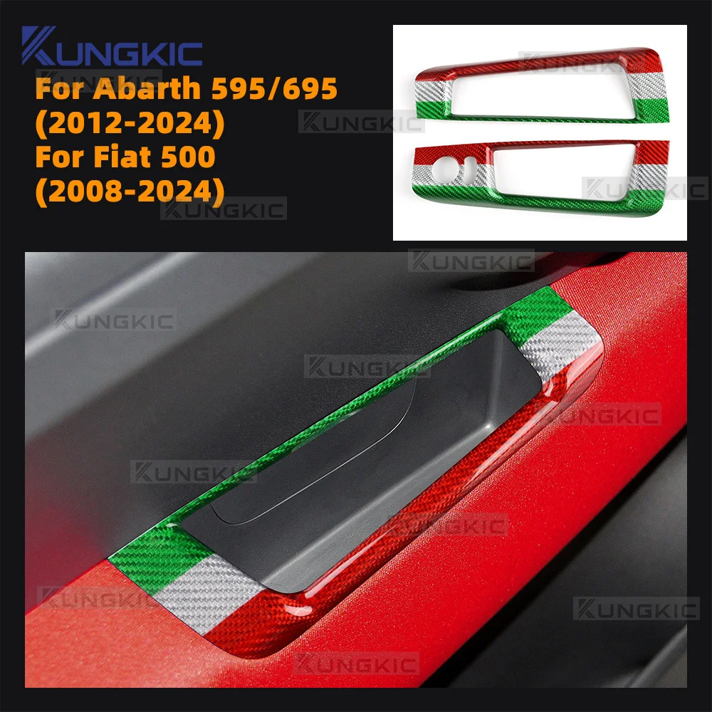 

Для Fiat 500 2008-2024 Abarth 595 695 2012-2024 настоящая сухая наклейка из углеродного волокна LHD RHD переключатель регулировки зеркала заднего вида накладка