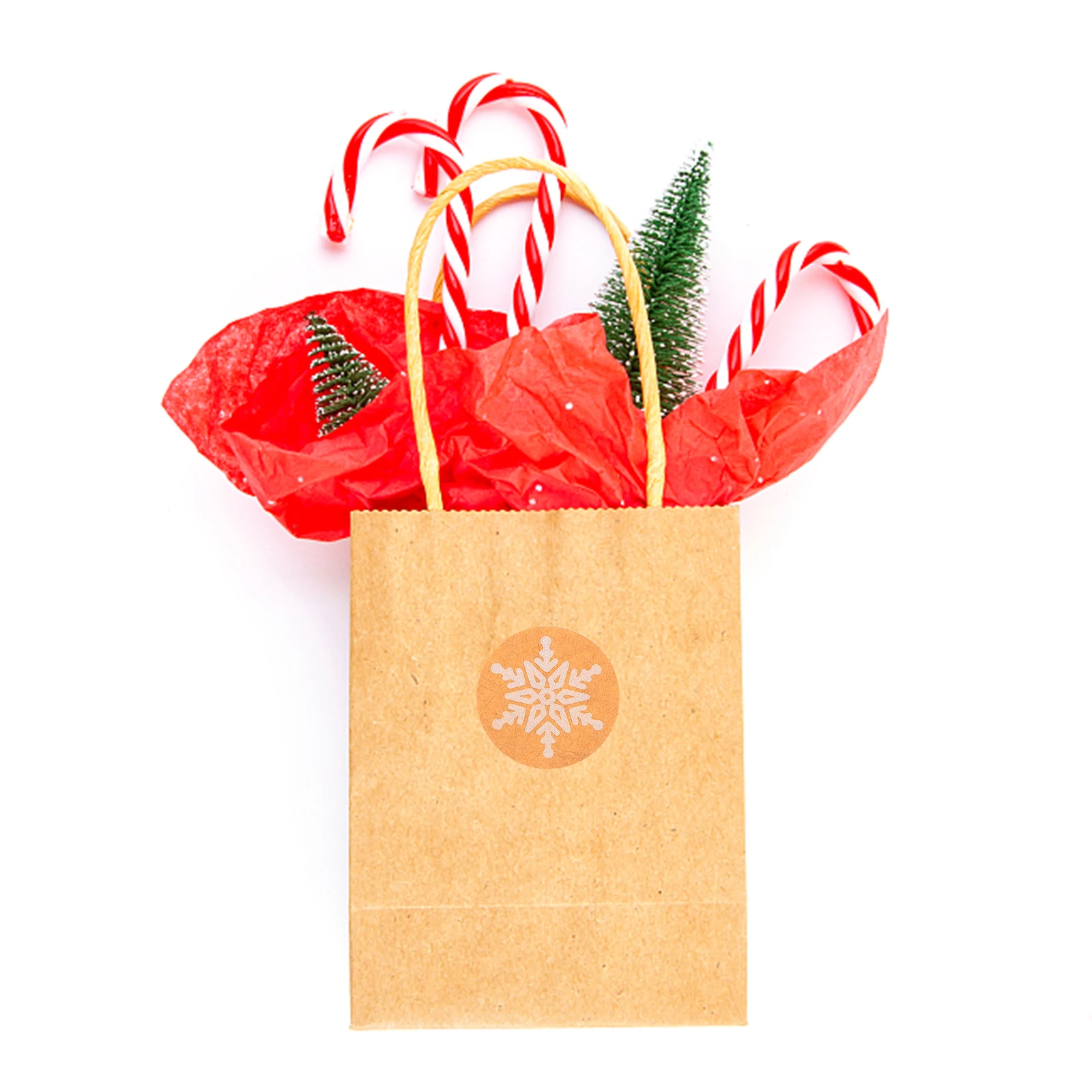 

500Pcs Christmas Snowflake Stickers Xmas Theme Self-Adhesive Candy Bag Labels Strong Adhesive Baking Packaging Decals