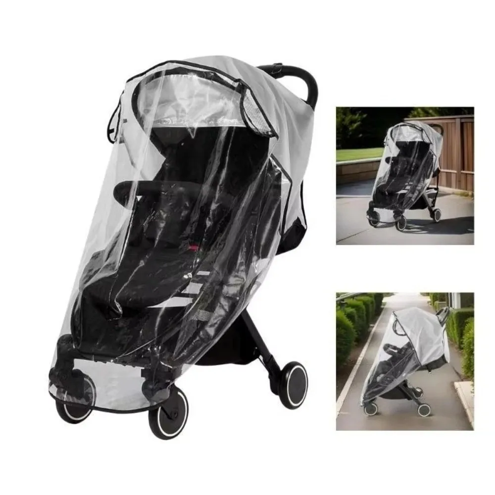 Portable Transparent Stroller Rain Cover Breathable Windproof Baby Cart Raincoat 360 Degree Rainproof Cover Stroller Accessories