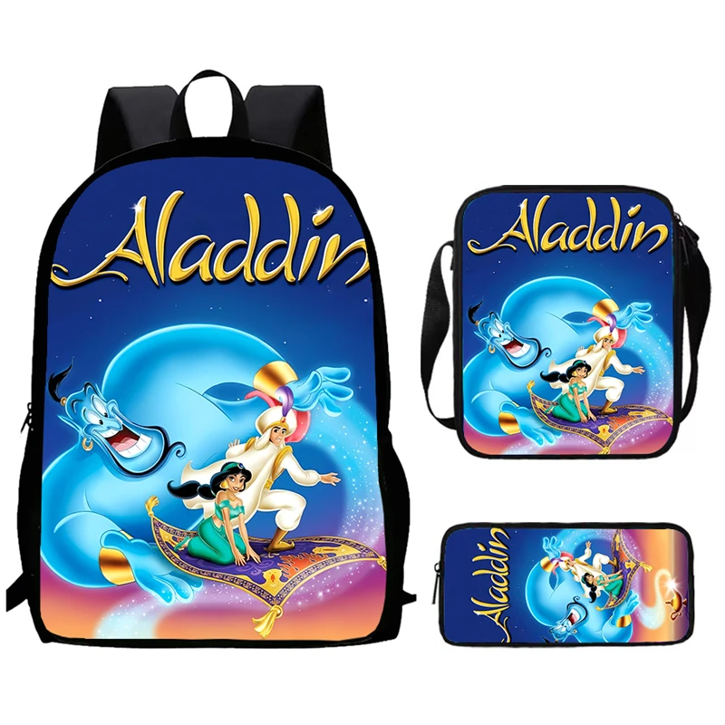 Cartoon Aladdin Child School Backpack With Shoulder Bags Pencil Bags For Kindergarten,Light Weight Schoolbags For Boys Girls