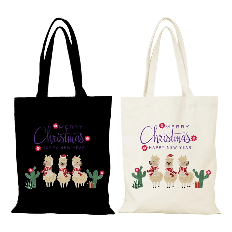 Cartoon Lady Bags Christmas Gifts Women's Shoulder Bag Fashion Man Tote Bag New Handbags Eco Shopper Shopping Beach Cloth Canvas
