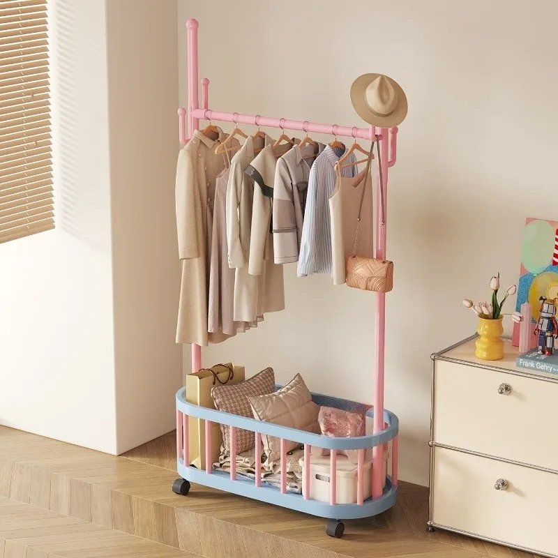 ey-cute wheeled clothes holder pink household modern entrance cabinet hanger removable design вешалки в прихожую furniture home-