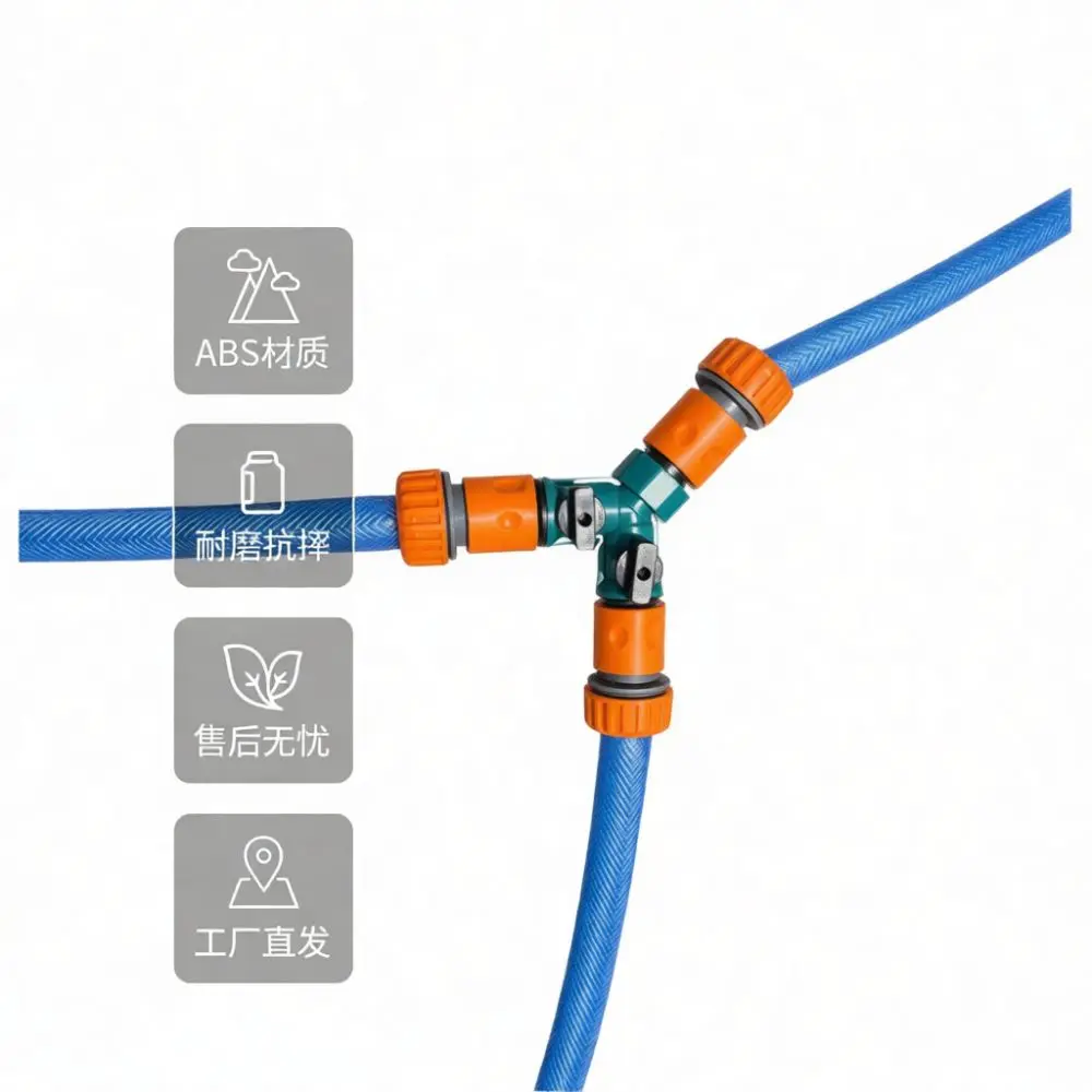 Dual Way Water Hose Connector Y Splitter With Switch Garden Irrigation Plumbing Quick Connect Adapter Flow Control Tool