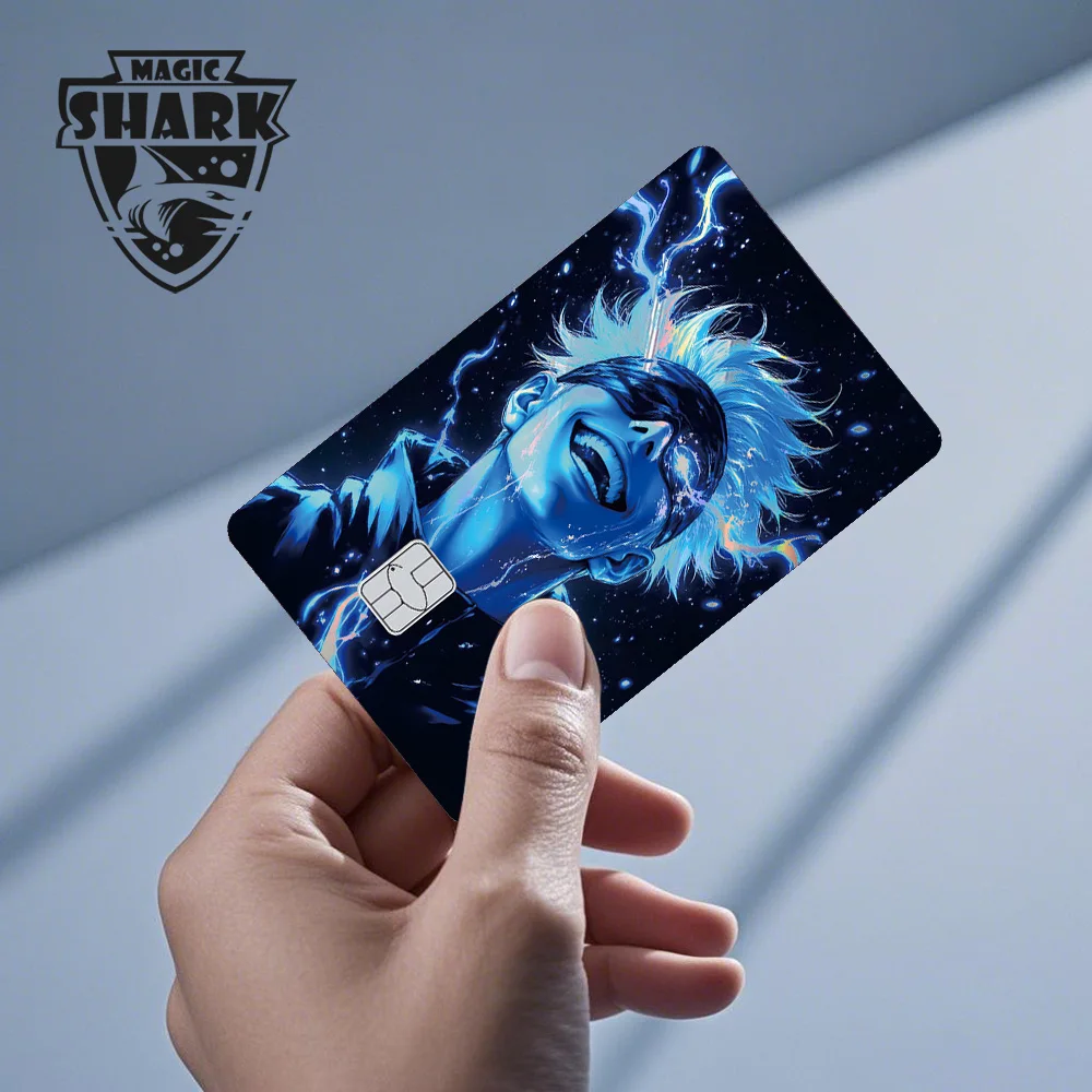 1 шт. передняя наклейка J-Jujutsu K-Kaisen аниме лазерная голографическая Итадори Юджи Мегуми Годзё кредитная дебетовая банковская карта наклейка пленка кожа