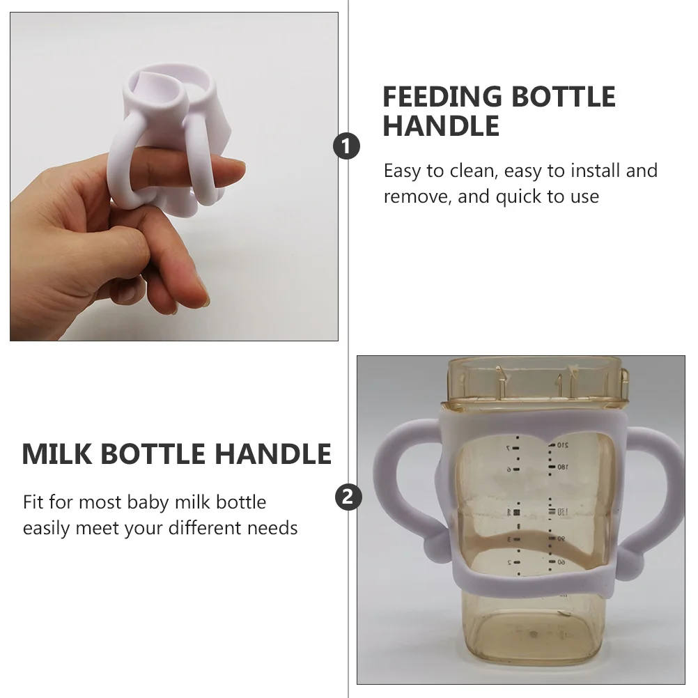 Wide- Neck Bottle for Baby Gripping Handle Kids Water Bottles Milking Feeding Clip Sleeves Silica Gel