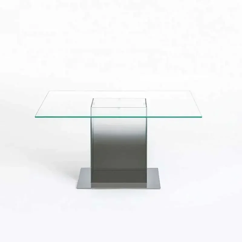 A Italian minimalist glass rectangular dining table household negotiation conference table art gradual change small apartment