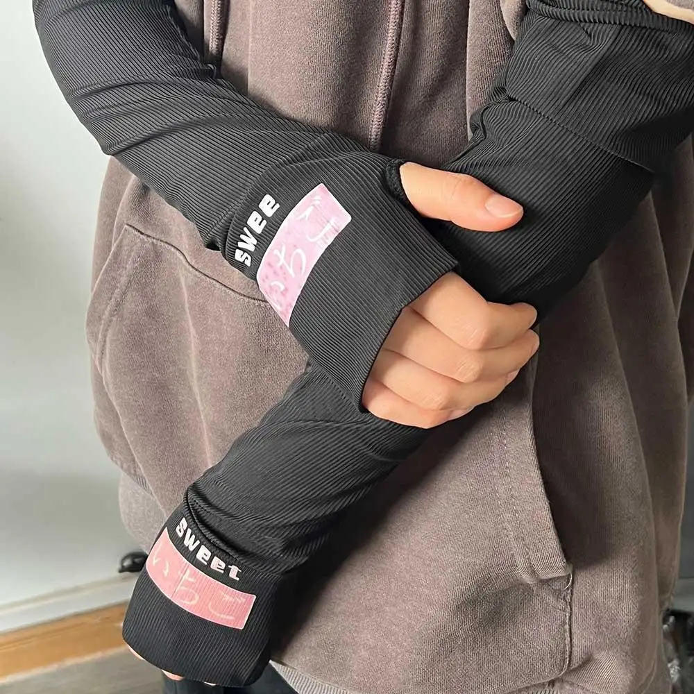 

Mosquitoes Sunscreen Arm Sleeves Half Finger Sleeves Women Sunscreen Sleeves Sun UV Protection Hand Cover Sunscreen Hand Sleeve