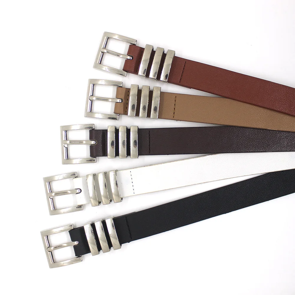 

Luxury y2k Women Belts New PU Leather Simple Metal Buckle Belt Girls Dress Jean Pants Waistband Belts for Lady Designer Brand