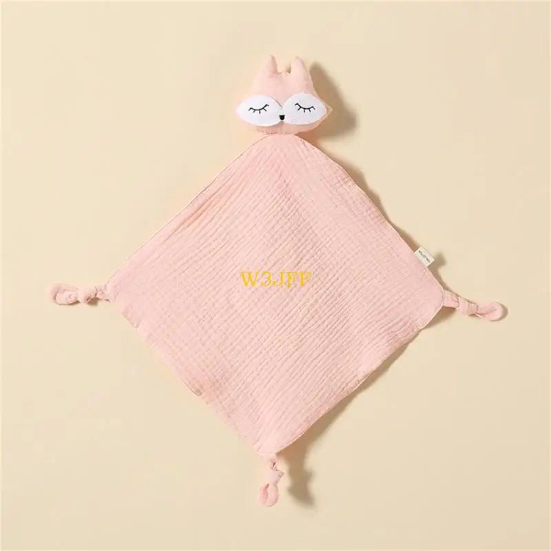 

W3JF Cotton Teether Towel Infants Soothing Plush Blanket Baby Comfort Sleeping Nursing Blanket Toy Appease Towel Newborns Toy