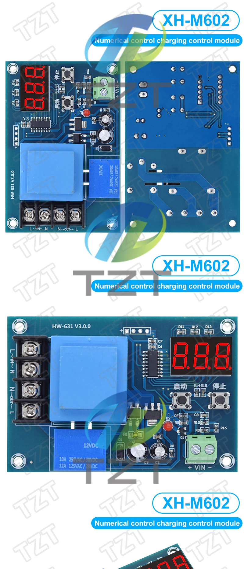 1/3PCS Digitale Steuerung Batterie Lade Control Modul AC 220V Lithium-Speicher Batterie Ladegerät Control Schalter Schutz bord – Detail 4