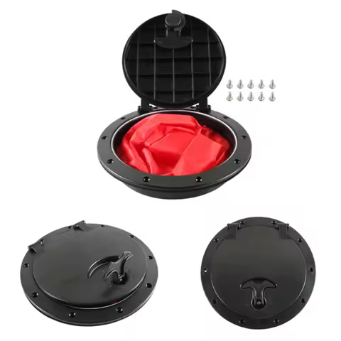 8'' 6'' Marine Round Hatch Cover Kayak Boat Deck Plate With Storage Bag Boat Screw Out Deck Inspection Plate For Yacht Marine