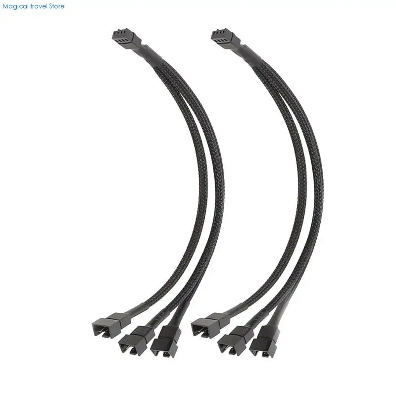 N2UB 2Pcs 3/2/1 Way 4Pin PWM Fan Splitter Fan Converters Cable for Efficient Cooling