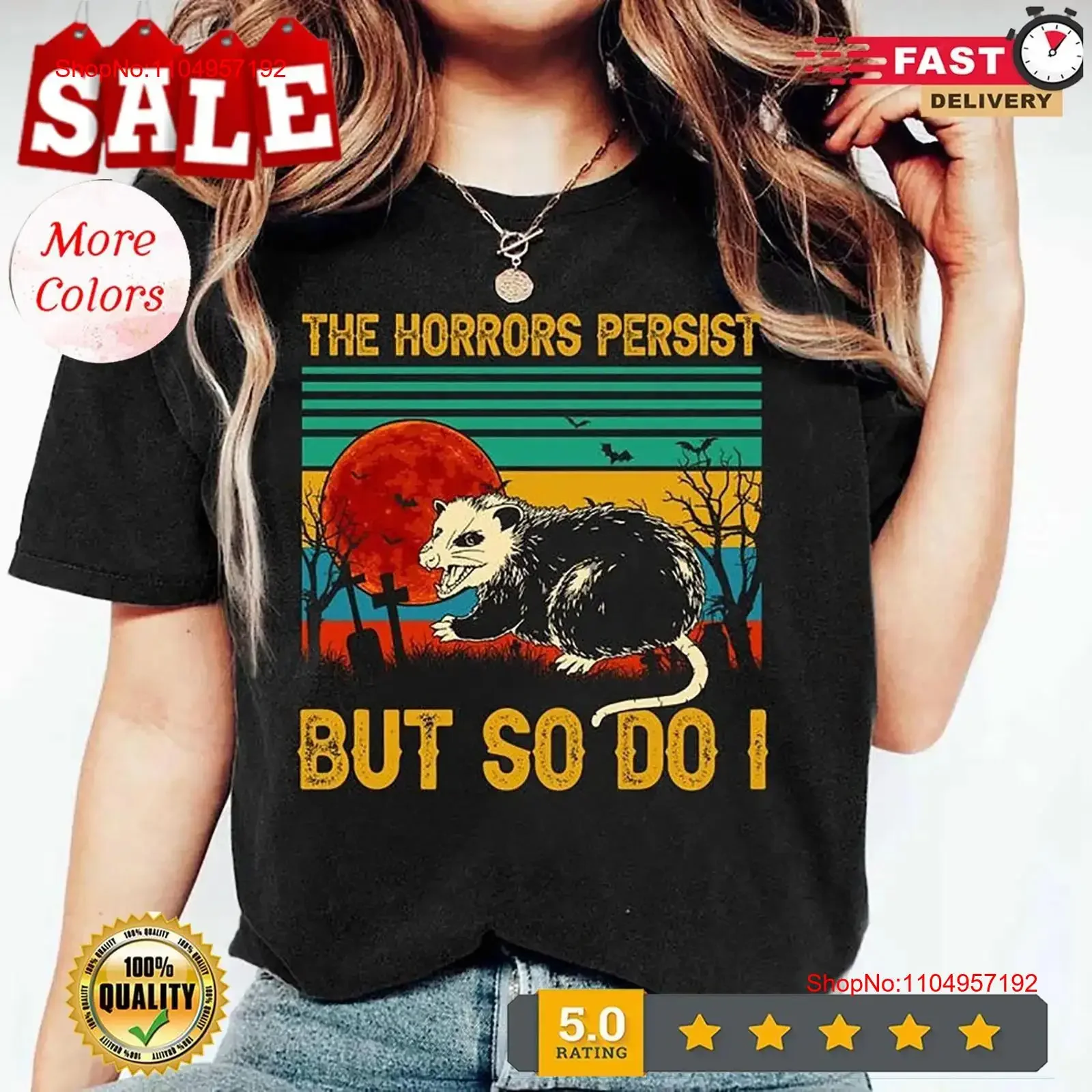 Les horreurs persistes mais donc faire je t-shirt rétro raton laveur sarcastique vintage lavé unisexe respirant graphique polyvalent