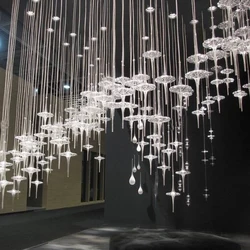 Unique Creative Project Chandelier light For Hotel Restaurant Wedding Decoration big Hanging Lamp Pendant Light Stair Chandelier