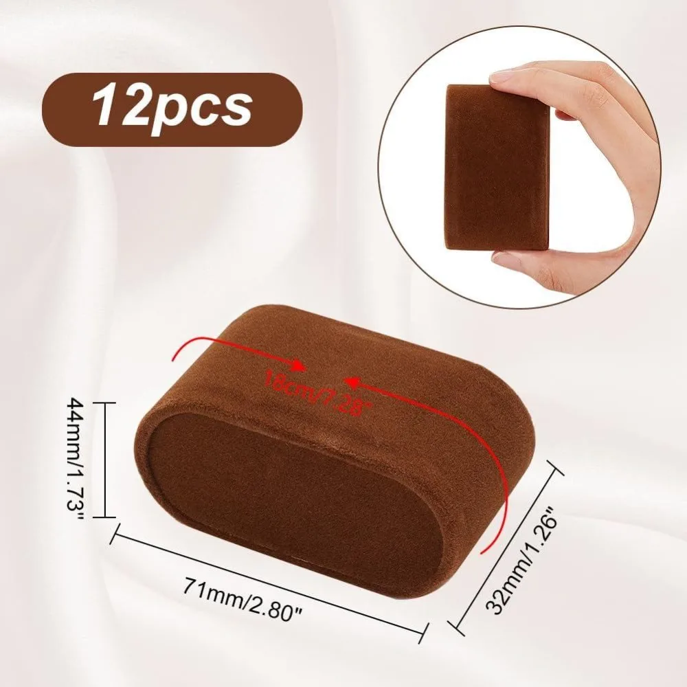 12pcs Velvet Bracelet Pillows Brown Bangle Pillows Jewelry Display Racks for Small Business Sales Home Bracelet Watch Display