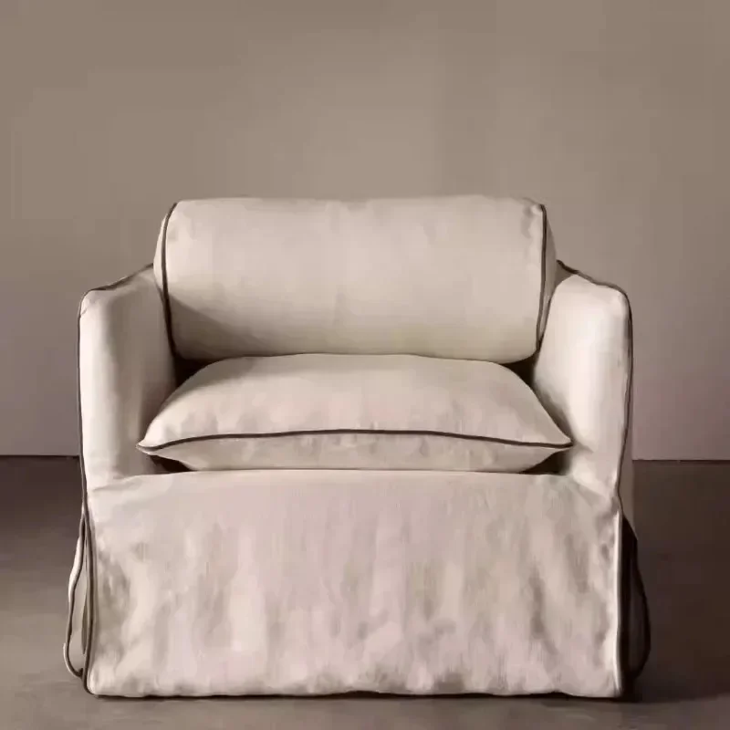 Linen fabric removable and washable, bed and breakfast leisure, Japanese-style wabi-sabi wind, single, lazy leisure sofa