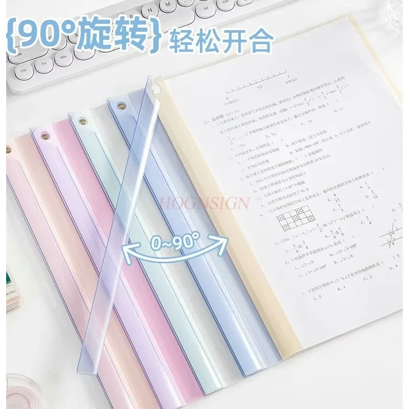 10pcs  bag folder Rotating pull rod clip Transparent storage clip Document bag Rotating pull rod folder A4 binder storage