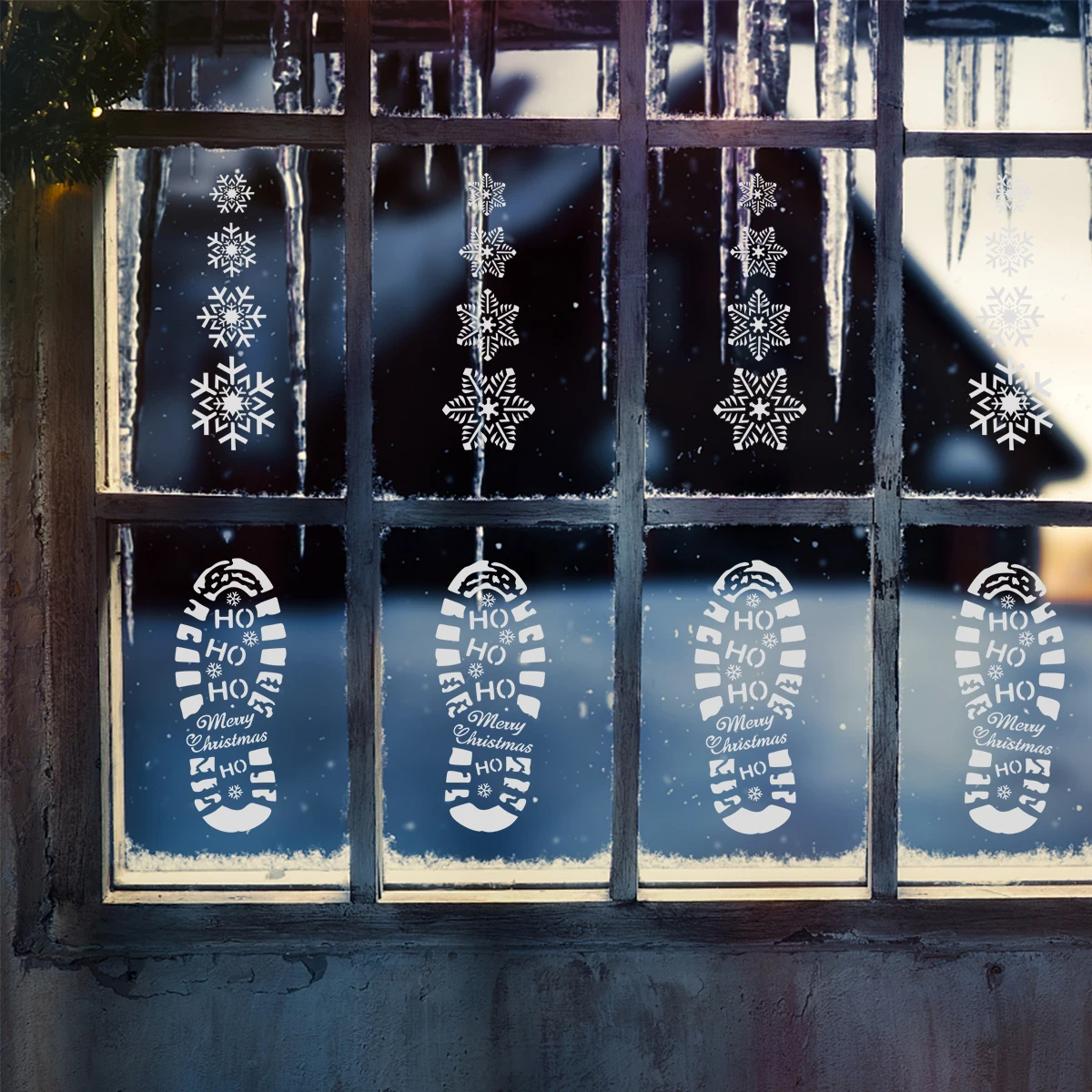 

10Pcs Christmas Drawing Stencils Footprint Template Set with Snowflake Patterns for DIY Wall Painting Decoration Reusable Hollow