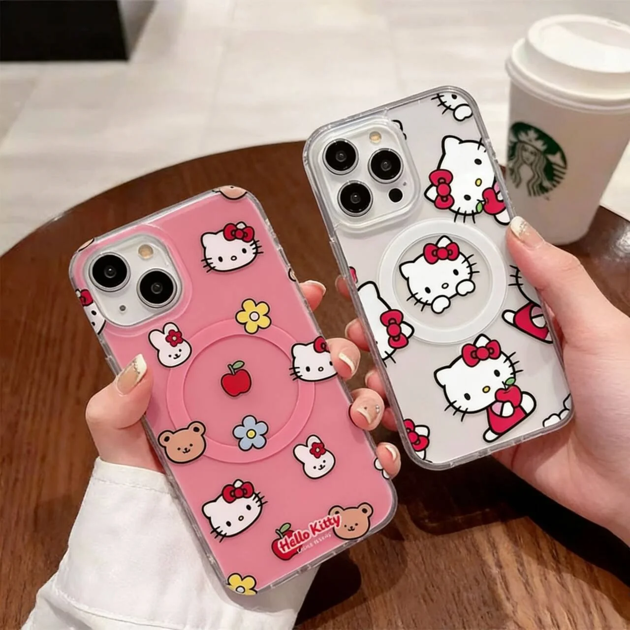 Capa de Carregamento Sem Fio Hello Kitty para iPhone 17 16 Pro Max 17 Air 15 14 12 13 11 Pro Max 16 12 13 Mini - Capa de Celular Fofa