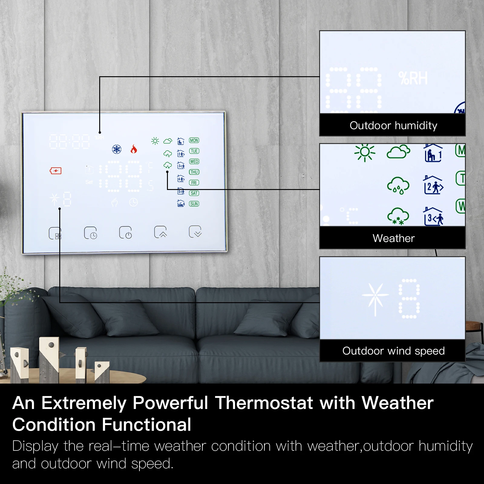 Imagem -03 - Wifi rf Termostato Tuya Inteligente Controlador de Temperatura Receptor rf Água Elétrica Caldeira a Gás Aquecimento Vida Inteligente App Alexa Google