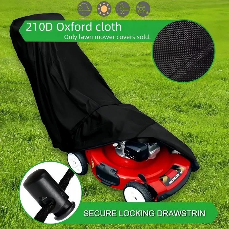 1 piece of 210D Oxford cloth lawn mower cover, 193*112*64cm.