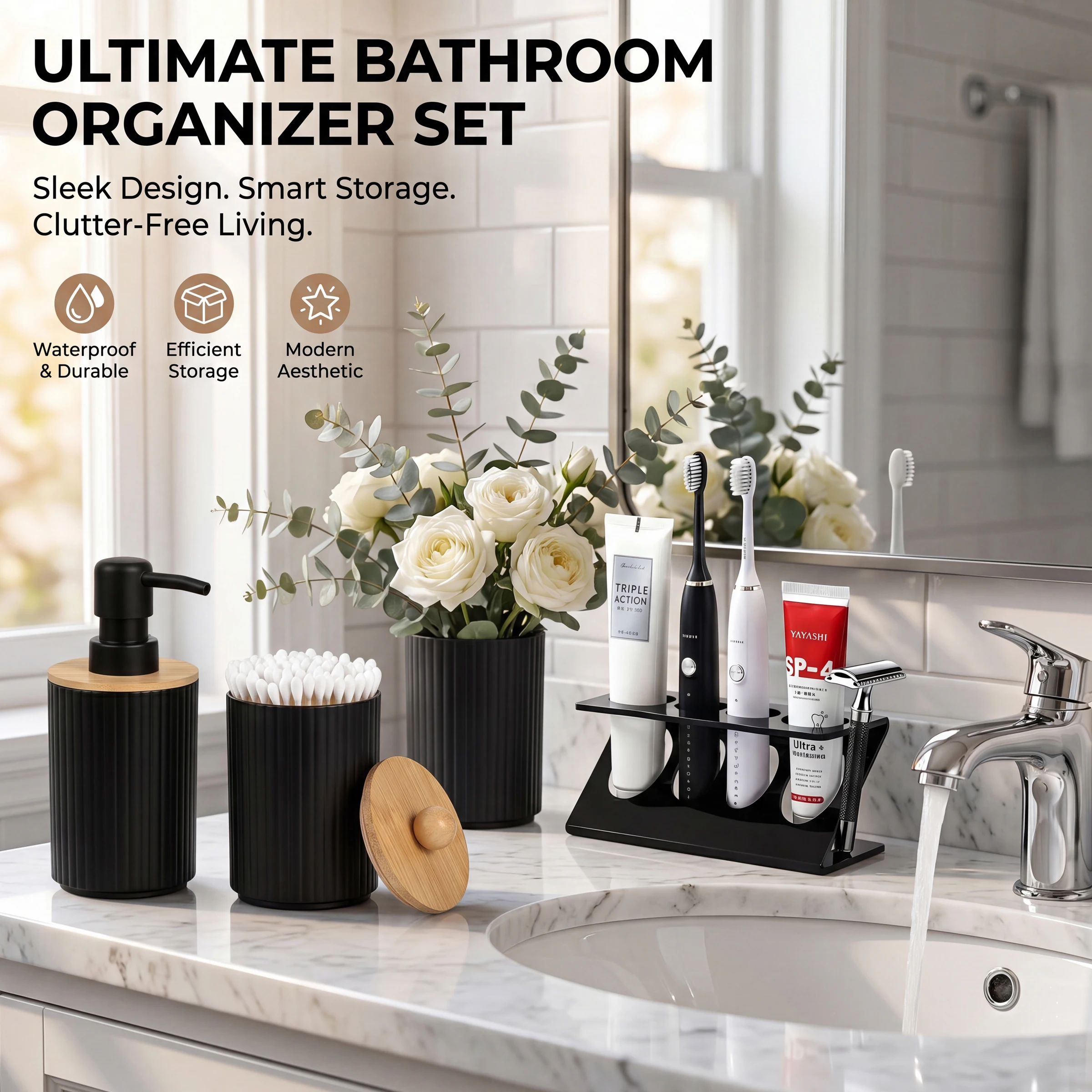 4個/セットのバスルームアクセサリーセット、バスルームカウン - Zara Home Bathroom Set のレビューと価格