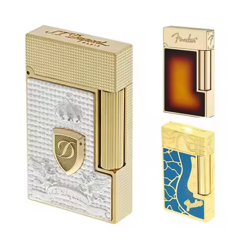 Butane Refillable, D brand Pure Copper, Luxurious Red Lacquer, Loud Ping sound, Gold Gradient 70th Limited Lighter Collection