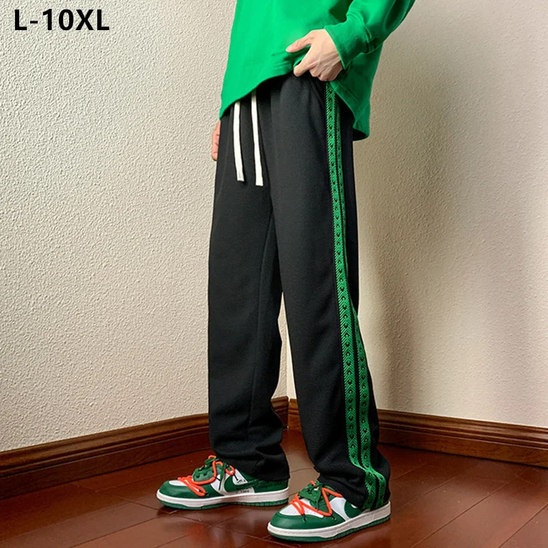 

Ins Pants US Sweatpants 10XL Hip Hop Fashion Cool Boys Straight Wide Leg Trousers Men Plus Size 9XL 8XL Teenagers Streetwear