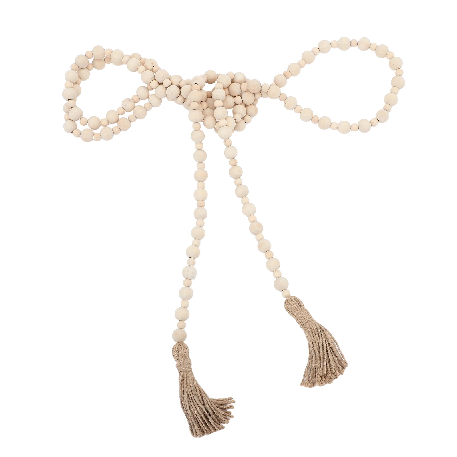 

1Pcs Wooden Bead Garland Nordic Style Wall Hanging Kids Room Decoration Tassel Beads Pendant Wood Beads Wreath