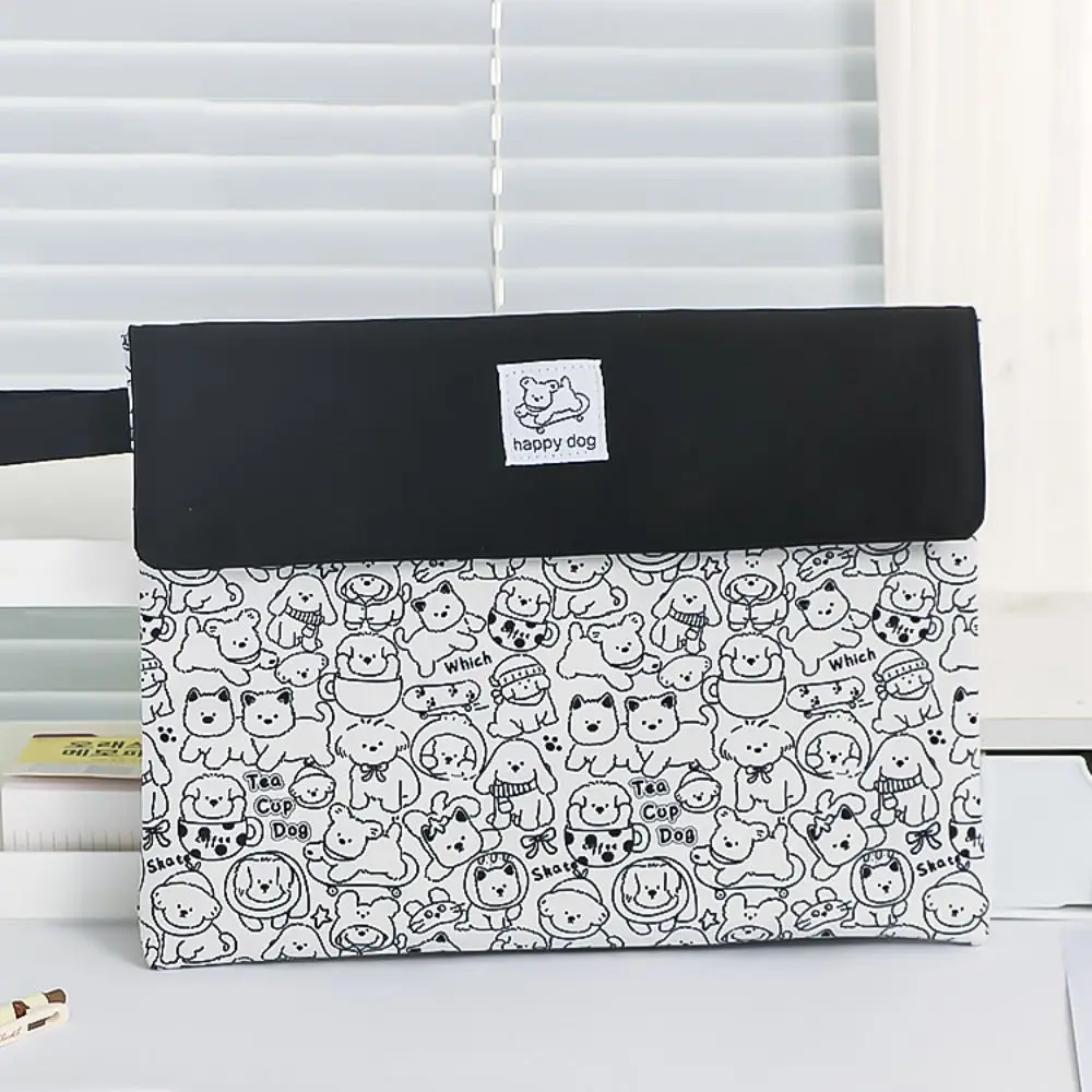 A4 حجم كابيبارا مجلد ملفات الكرتون الكلب سعة كبيرة كابيبارا منظم الملفات قابل للغسل النسيج كابيبارا حقيبة التخزين